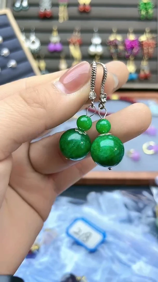 【闪购商品】翡翠耳饰银S925镶嵌516000