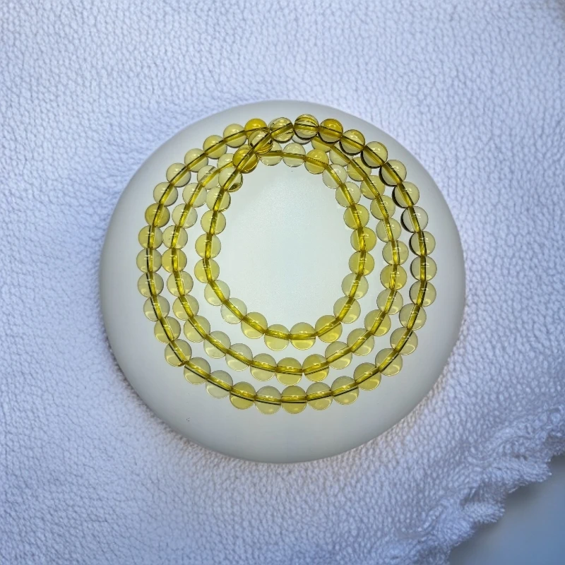 黄水手链三圈6mm双A纯净经典款