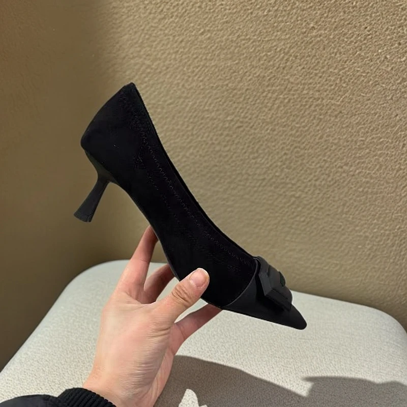 2289-X1-1--时尚百搭2025春季新款单鞋女式小皮鞋