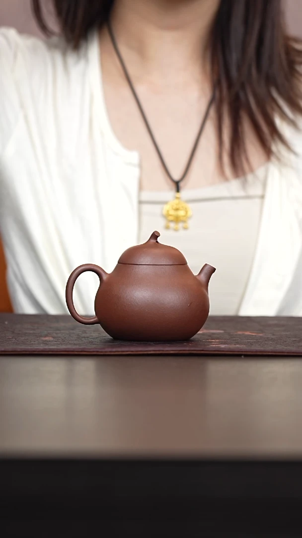紫砂茶宠紫泥茄瓜壶