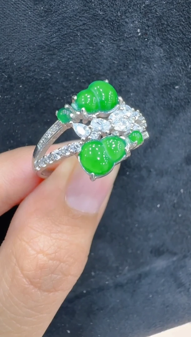 银S925镶嵌戒指翡翠多样性团购发一件