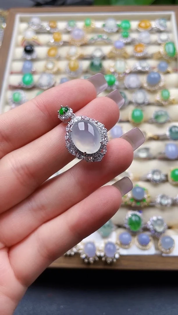 吊坠(赠链)银S925镶嵌翡翠91