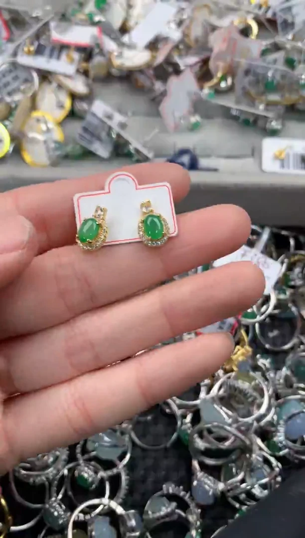 银S925镶嵌戒指翡翠666   9