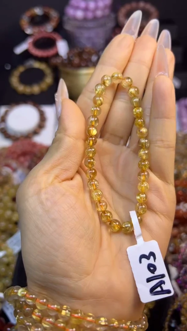 未镶嵌手串水晶金发晶6mm