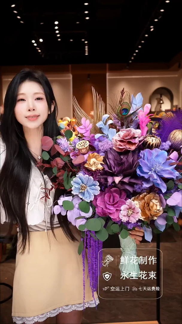 瓶琉璃手工花器花束空运包邮送货上门-以图片为准