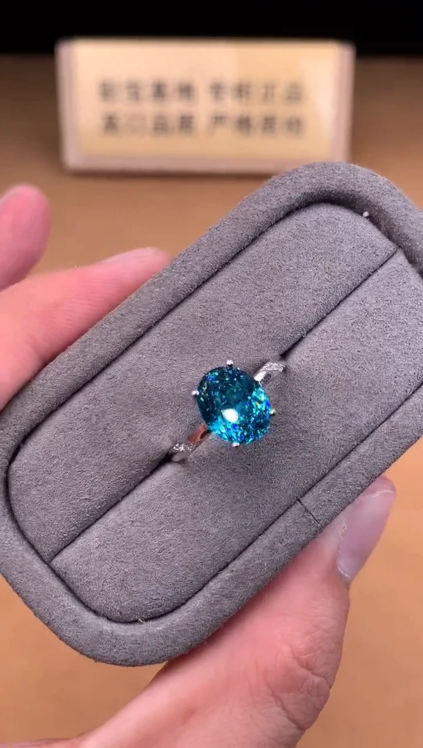 银S925镶嵌戒指帕拉依巴碧玺2222