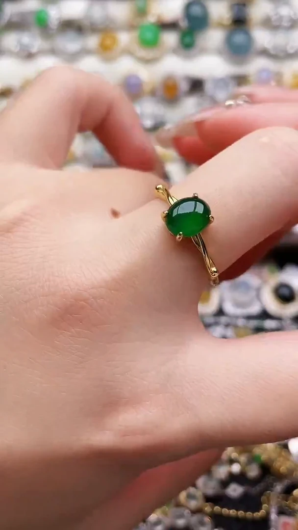 银S925镶嵌戒指翡翠42