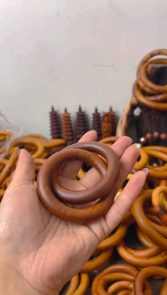 【闪购商品】枣木木雕桃木乾坤圈微50圈口一物一拍
