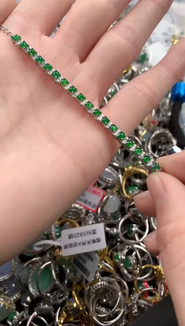 银S925镶嵌戒指翡翠222  9