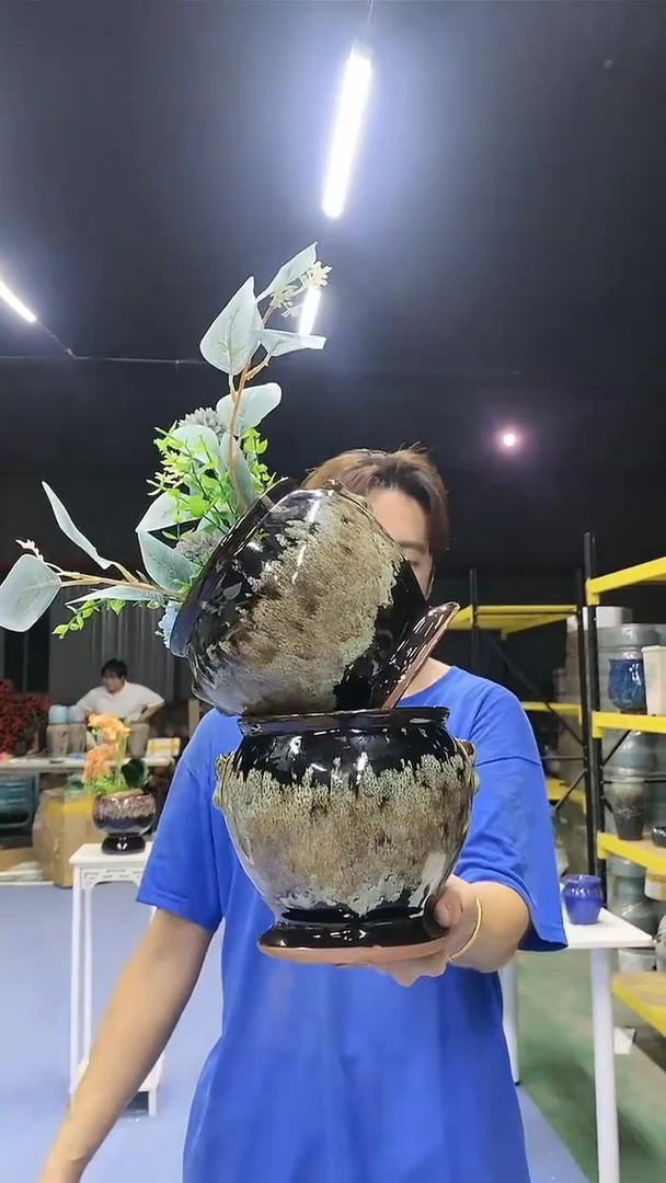 宜兴紫砂粗陶花盆