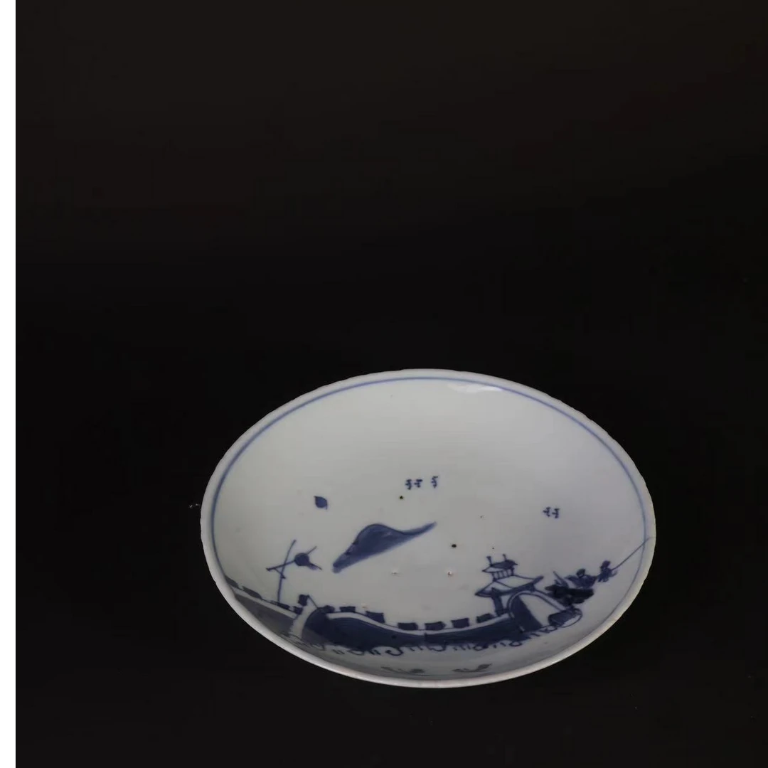 51:明晚期青花人物故事图盘