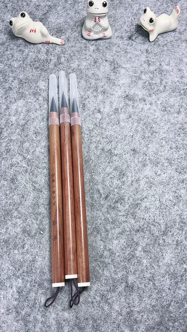 （紫檀）紫狼毫中小楷毛笔三支  出峰2.7