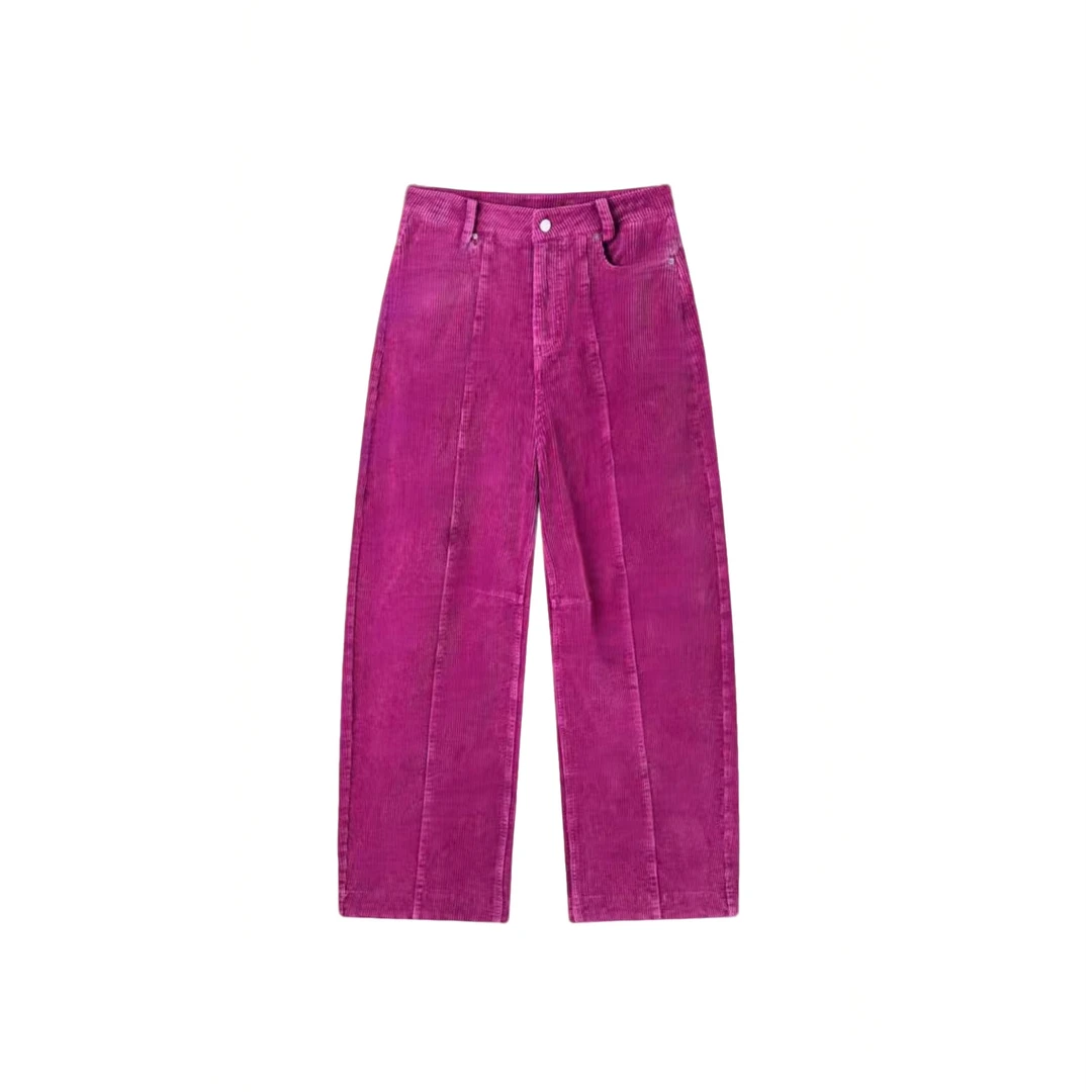 ZHUIMU.【流光】新中式国风显瘦百搭休闲竖坑条绒裤ZM1521