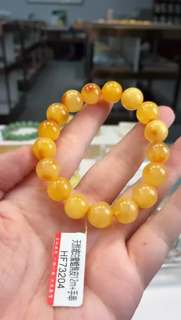 手串琥珀未镶嵌手串12m+