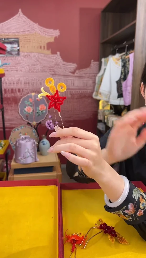 【闪购商品】刺绣非遗绒花（发饰）