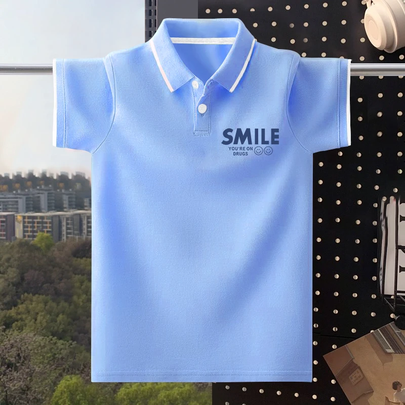 男童POLO衫短袖T恤儿童2025夏季新款休闲翻领男孩上衣宝宝半袖潮t