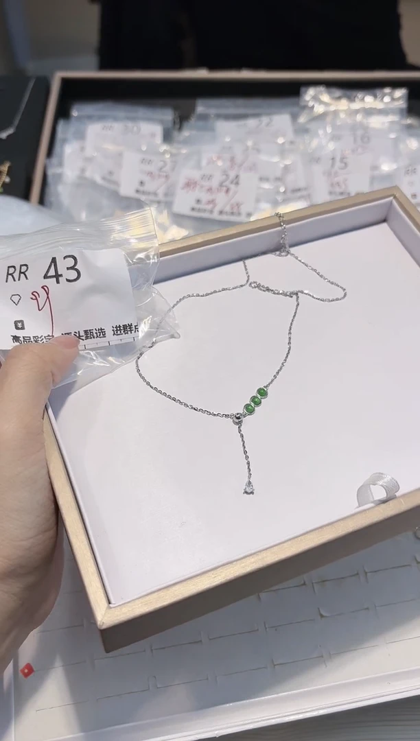 【闪购商品】翡翠项链银S925镶嵌多样性发一RR43