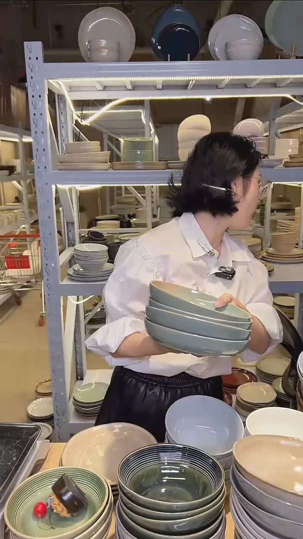 瓷256外贸尾货高温釉下彩陶瓷餐具默认微瑕