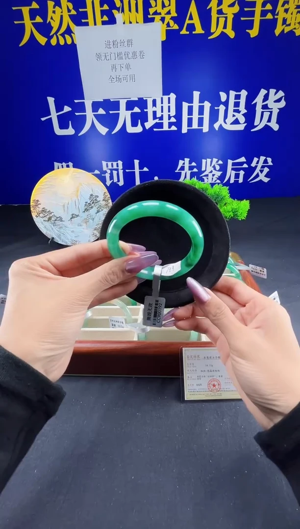 未镶嵌手镯石英质玉（非洲翠）真品上等纯天然非洲翠玉手镯石英质玉