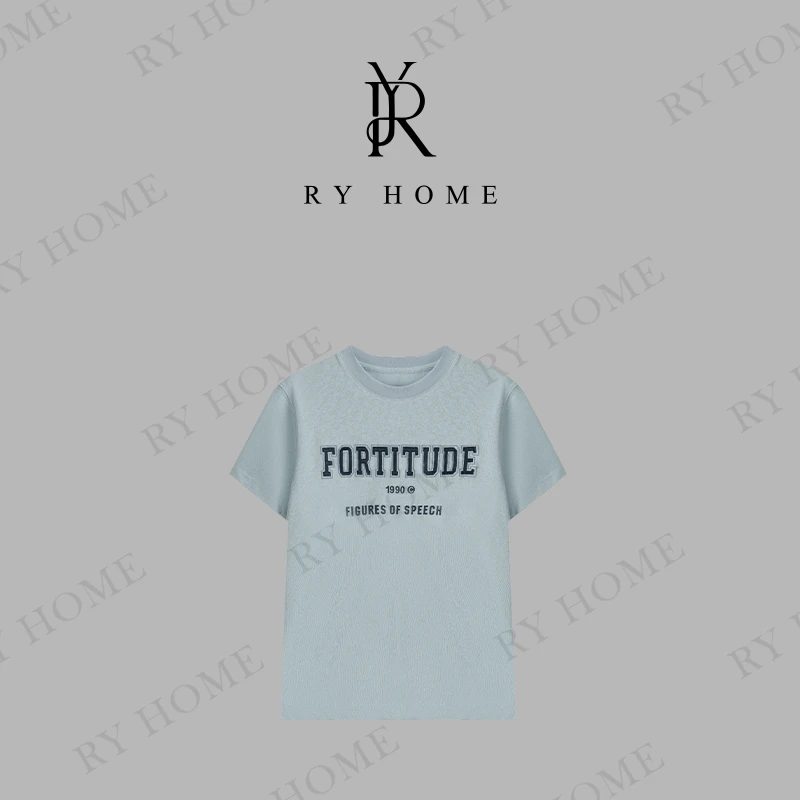 【容雨RYHOME】欧若风时尚小众设计感潮流字母印花T恤251T1913