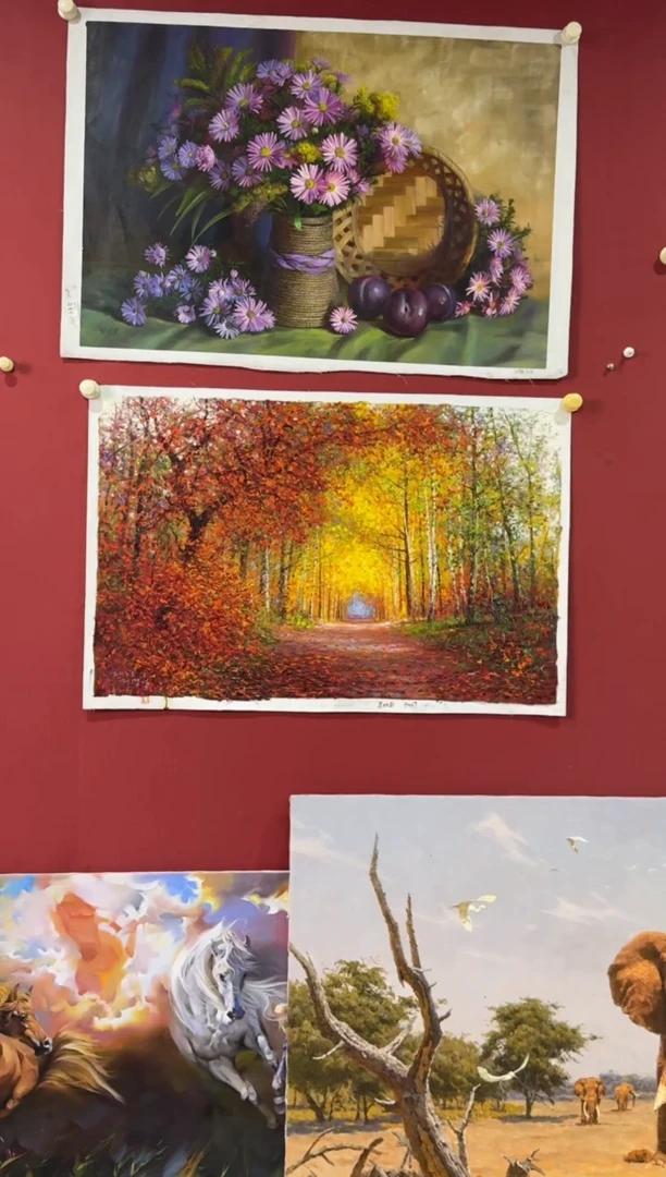 油画【特价画芯】朝鲜画家原创手绘油画作品91*57cm