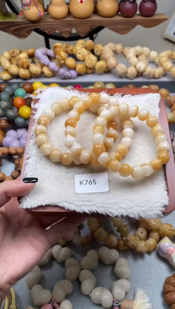 白玉菩提手串K765猫头12mm一串随机