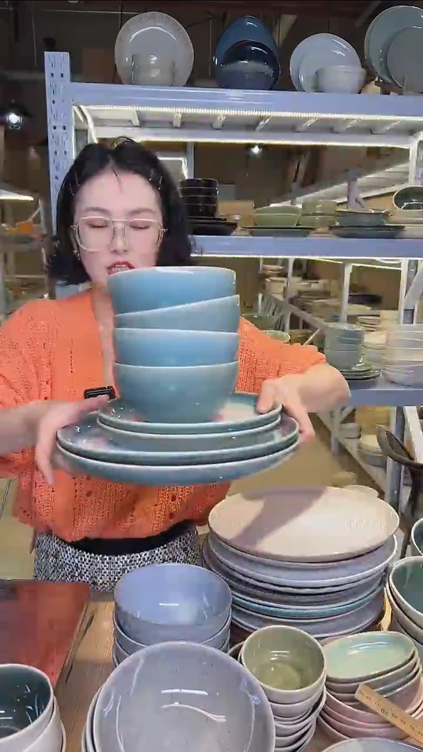 瓷119外贸尾货高温釉下彩陶瓷餐具默认微瑕