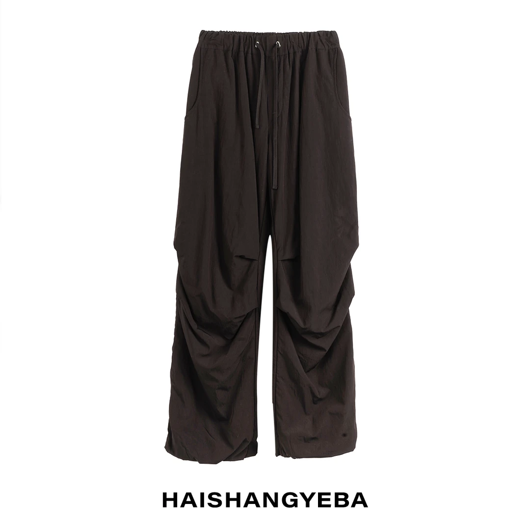 【海上叶爸】新款2025秋冬百搭3M工装松紧腰双层工艺宽松棉裤