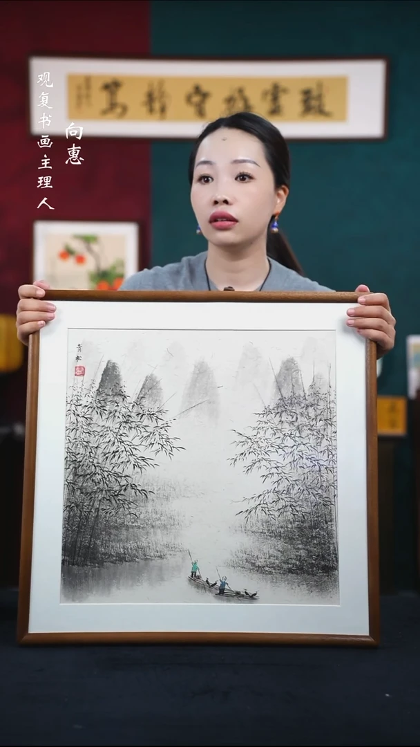 书法青松5-53*53绘画-手绘同款