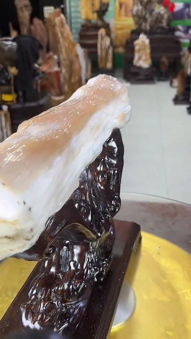 缅甸天然树化玉摆件