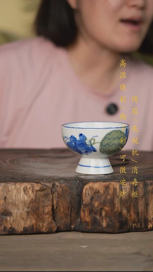 碗景德镇高温釉下彩可微波烤箱洗碗机