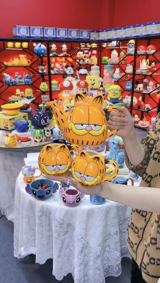 【闪购商品】.@@加菲猫陶瓷一壶二杯