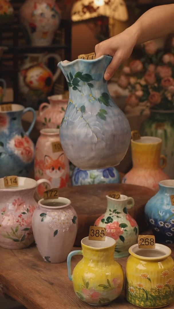 陶瓷377景德镇设计师手作花器摆件侘寂风