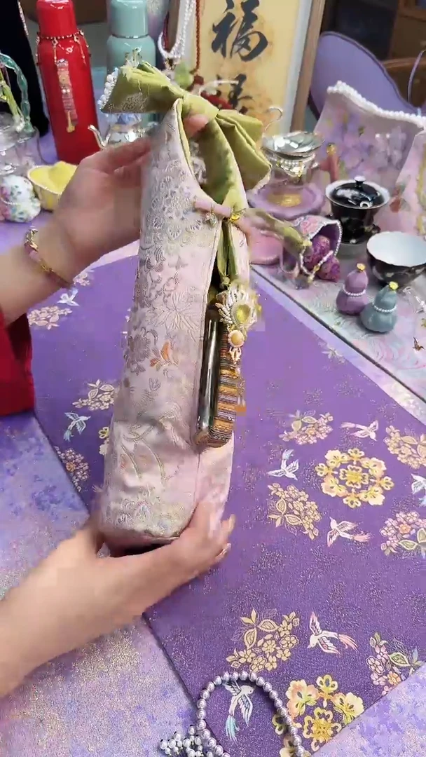 9粉色宝相花 传家壶包包高瘦款