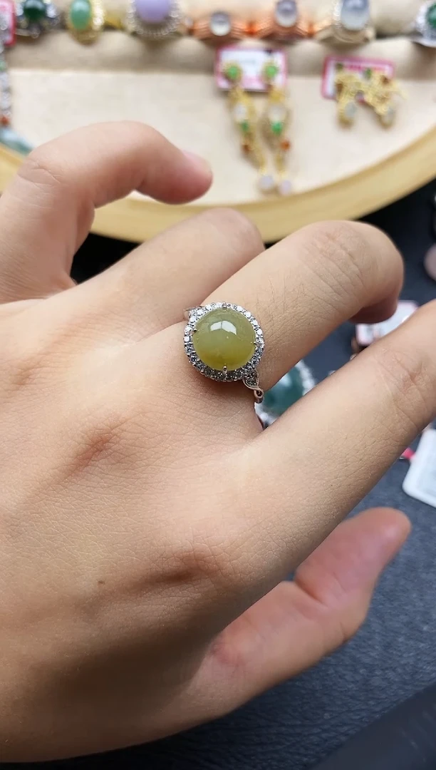 翡翠戒指银S925镶嵌1