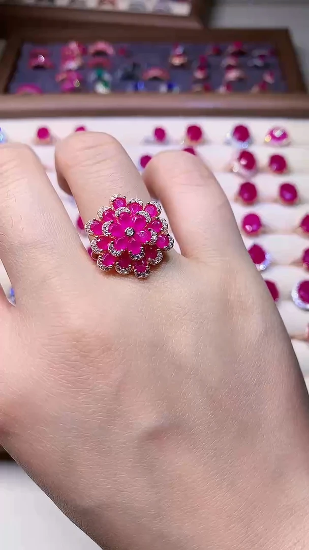 【闪购商品】红宝石戒指银S925镶嵌000