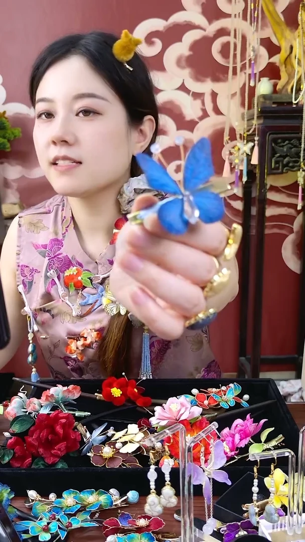 刺绣宋锦绒花002