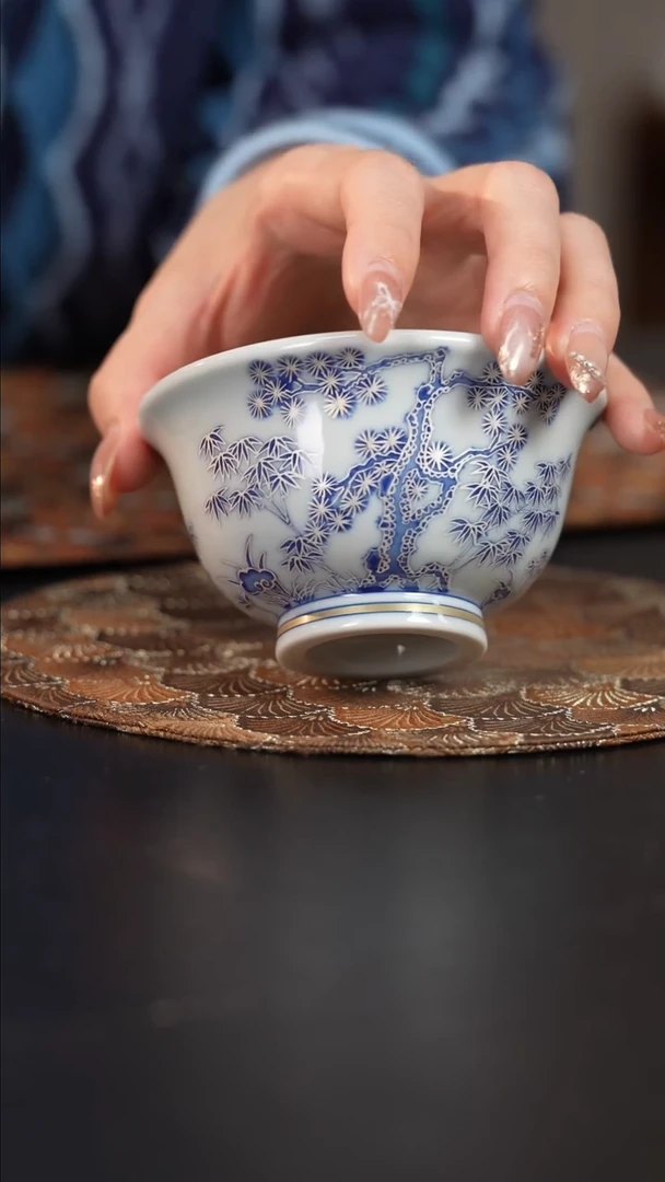 【闪购商品】杯四景堂青花描银