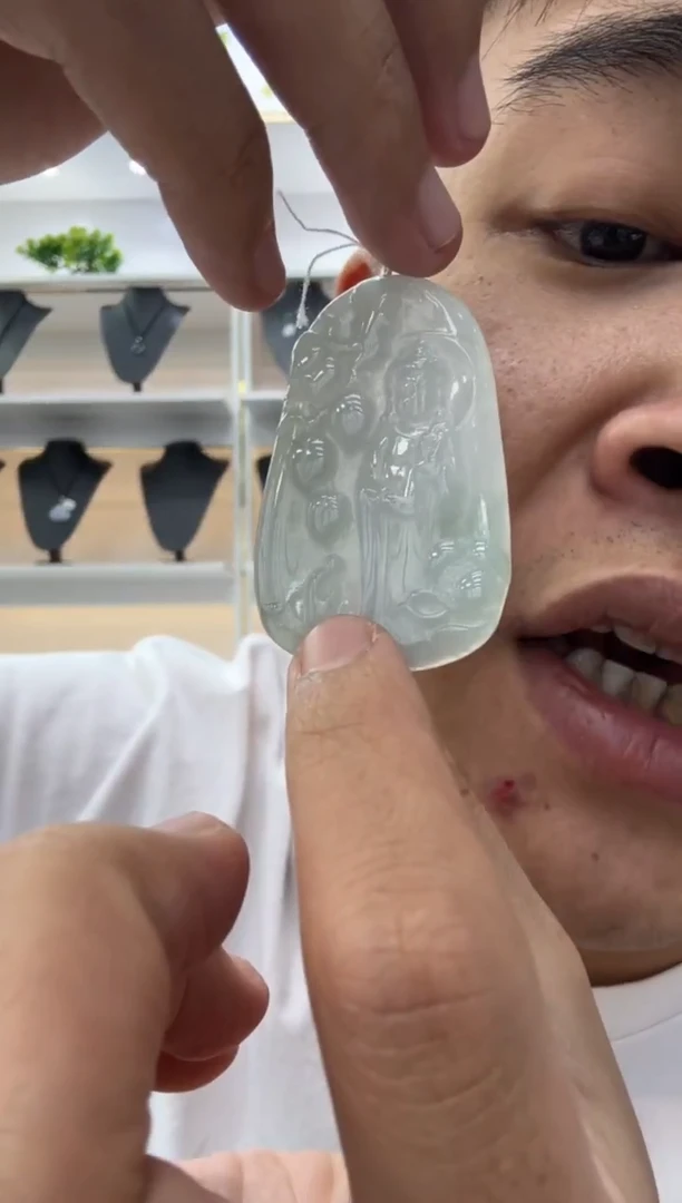 颈饰未镶嵌翡翠天然翡翠A货孤品一件