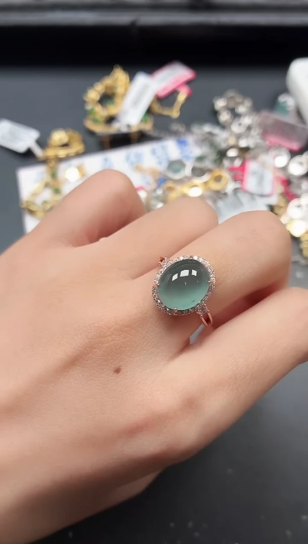 银S925镶嵌戒指翡翠111111