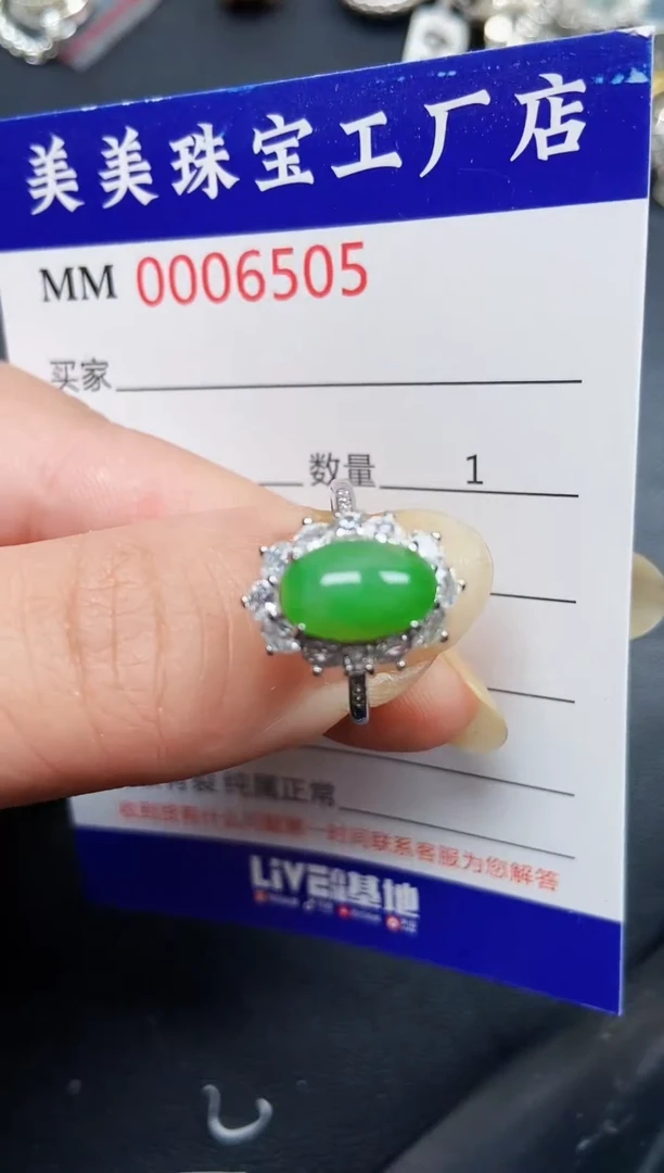 翡翠银S925镶嵌颈饰6505