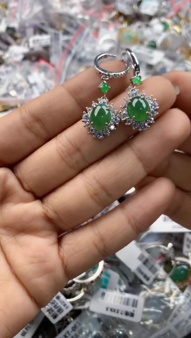 银S925镶嵌戒指翡翠888----2