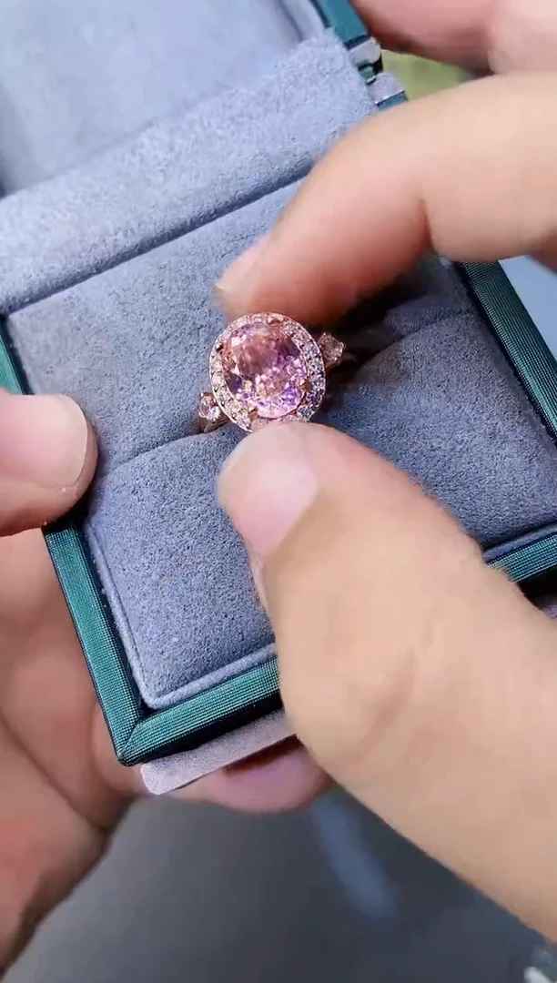 碧玺戒指银S925镶嵌3545