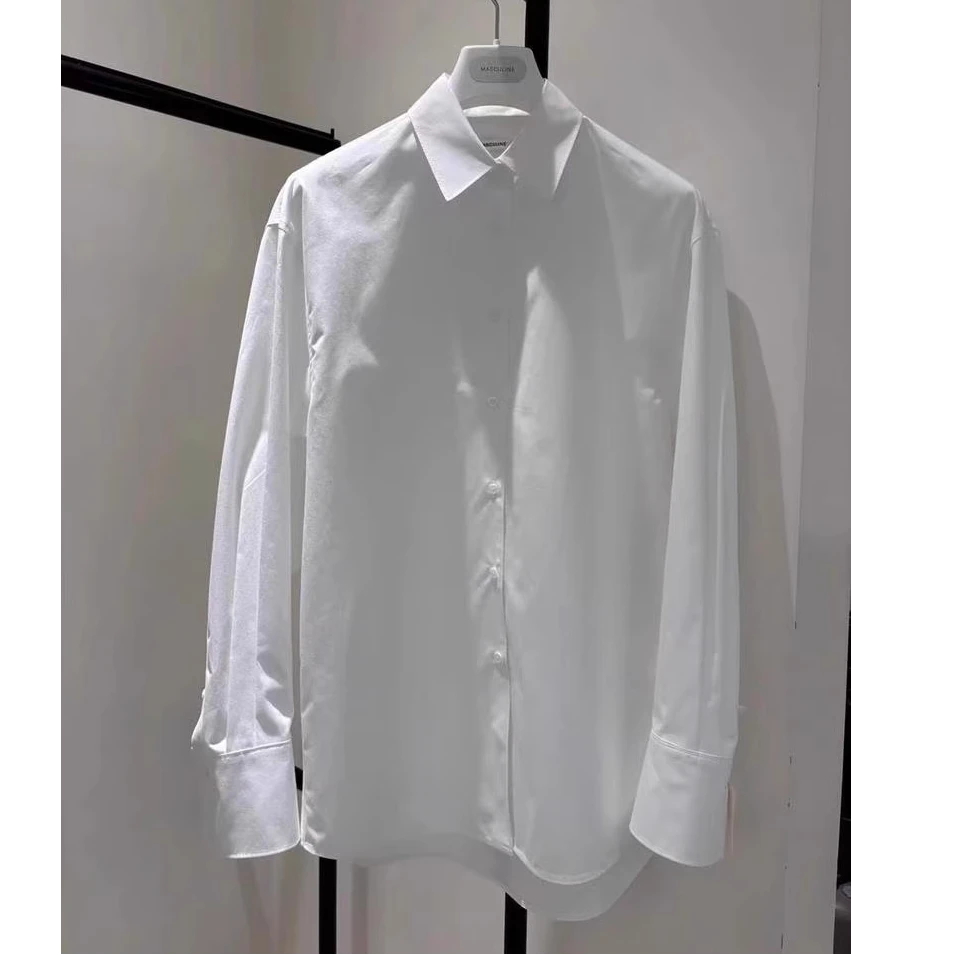 泡菜~东大门Masculine2025春百搭简约净版翻领长袖衬衫