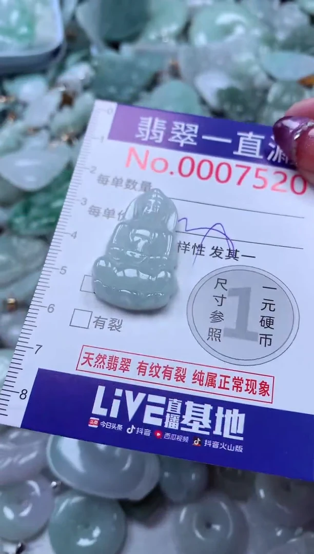 翡翠未镶嵌吊坠(不含链)7520