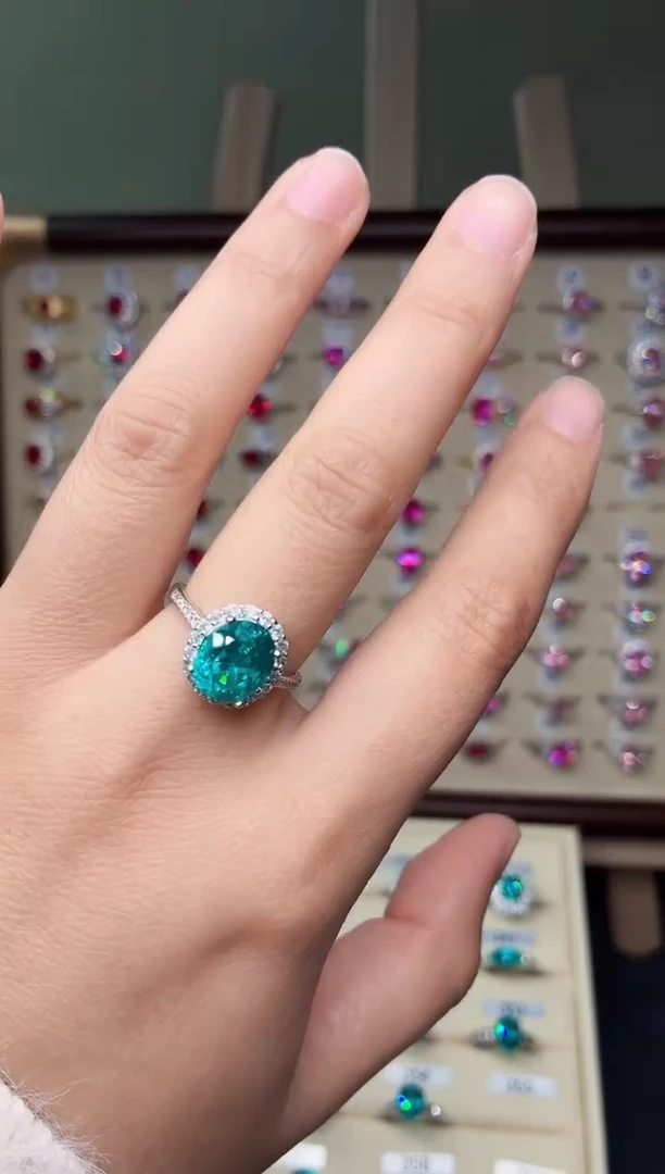 银S925镶嵌戒指碧玺d****m0