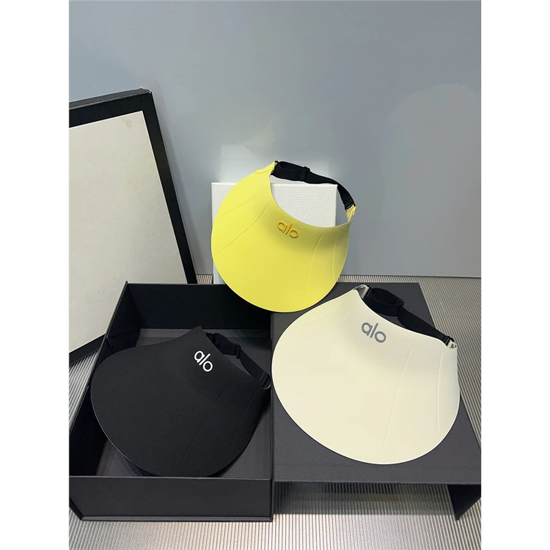 夏季新款无痕alo一体空顶帽骑车遮阳帽女防紫外线无顶运动太阳帽