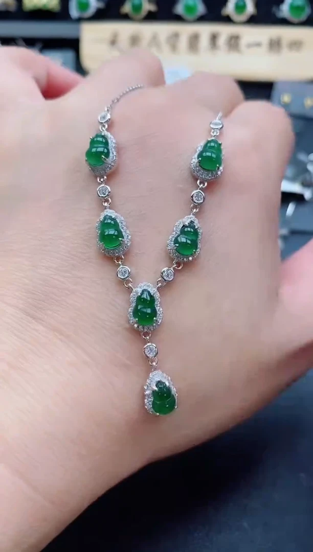 套链银S925镶嵌翡翠1