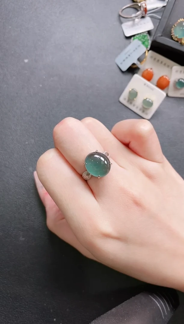 【闪购商品】翡翠戒指银S925镶嵌11111111