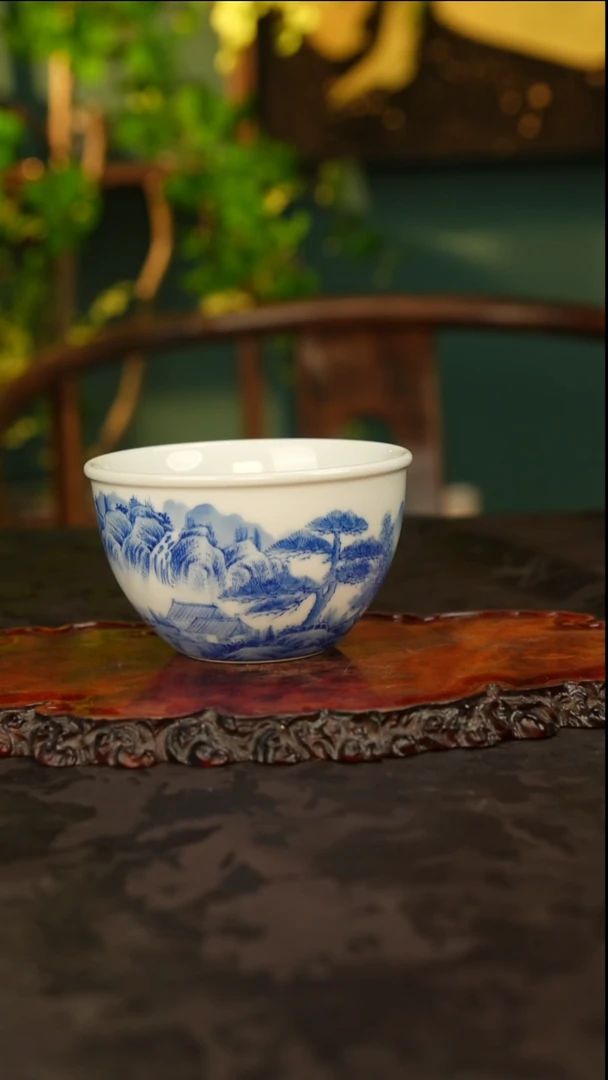 手工手绘山水主人杯